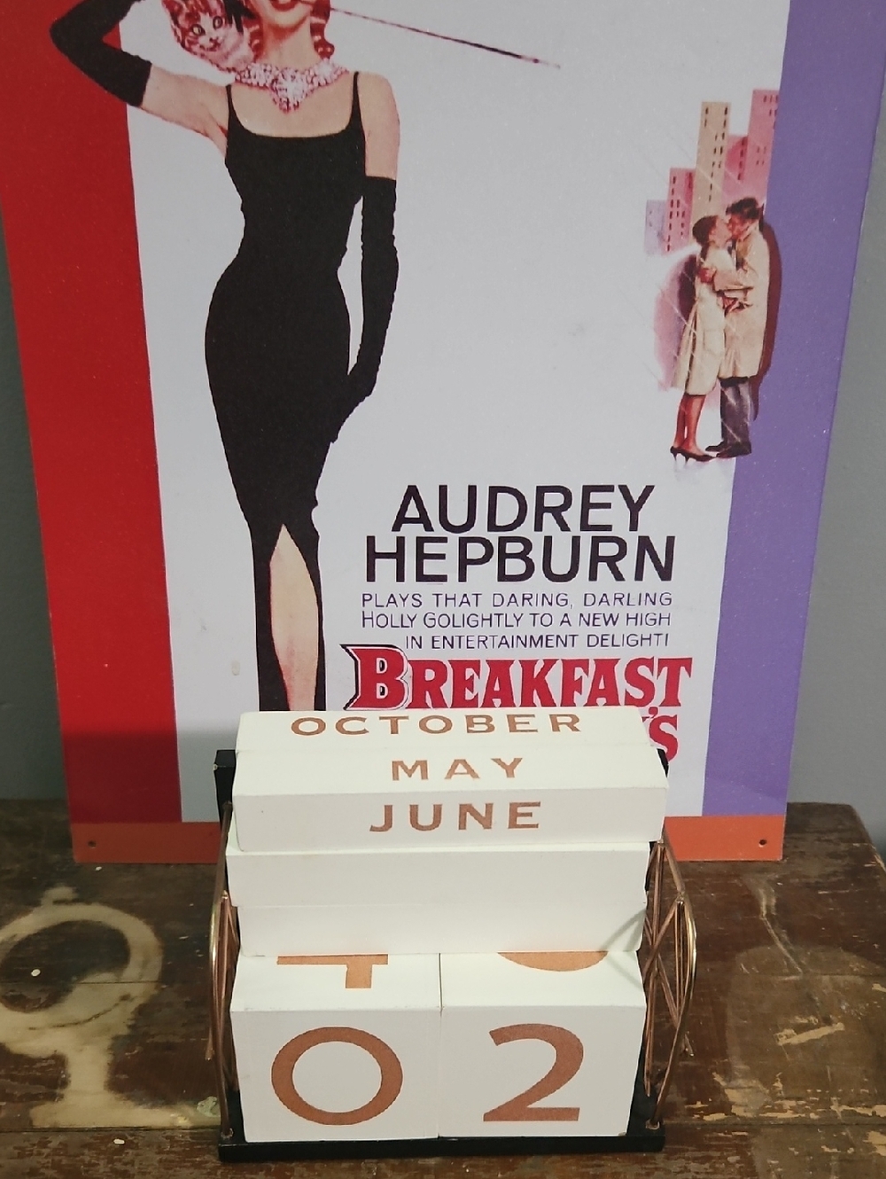 Perpetual Desk Calendar with Rose Gold Print